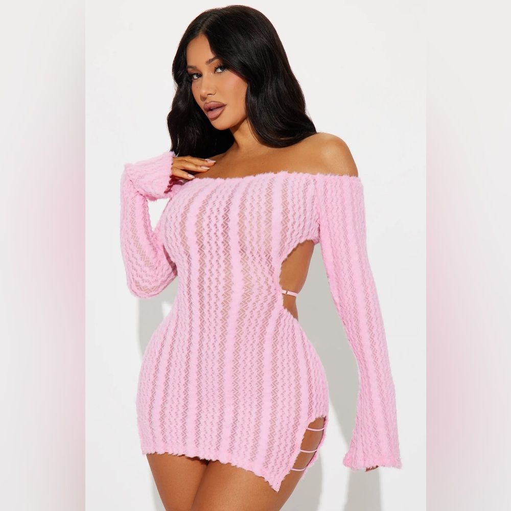 It's My World Sweater Micro Mini Dress - Pink